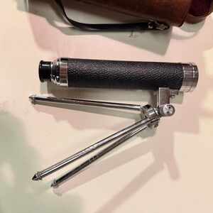 Vintage ASCO 30x50 Monocular Telescope w/ Leather Case